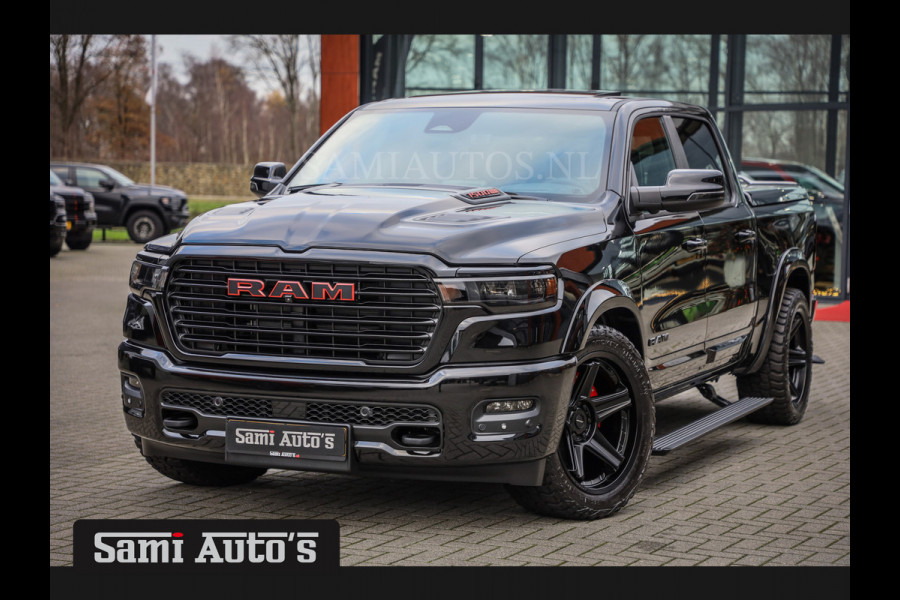 Dodge Ram NIGHT PREMIUM | BOM VOL + 14.4 INCH SCHERM | LUCHTVERING | HUD | HURRICAN 420PK 636 Nm | PRIJS MET LPG EN COVER EN GARANTIE | DUBBELE CABINE | PICK UP | 5 PERSOONS | DC | GRIJSKENTEKEN | VOORRAAD NR 2233 - 7672