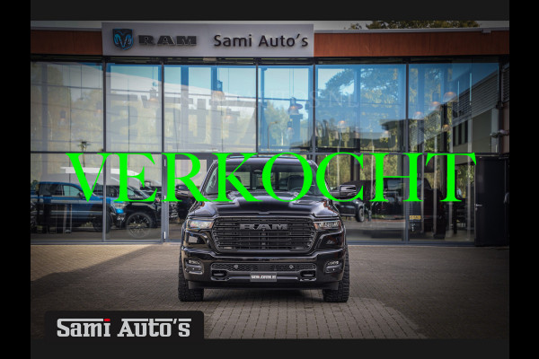 Dodge Ram NIGHT PREMIUM 2025 | BOM VOL + 14.4 INCH SCHERM | LUCHTVERING | HUD | HURRICAN 420PK 636 Nm | PRIJS MET LPG EN COVER EN GARANTIE DUBBELE CABINE | PICK UP | 5 PERSOONS | DC | GRIJSKENTEKEN | VOORRAAD NR 2214 - 4963