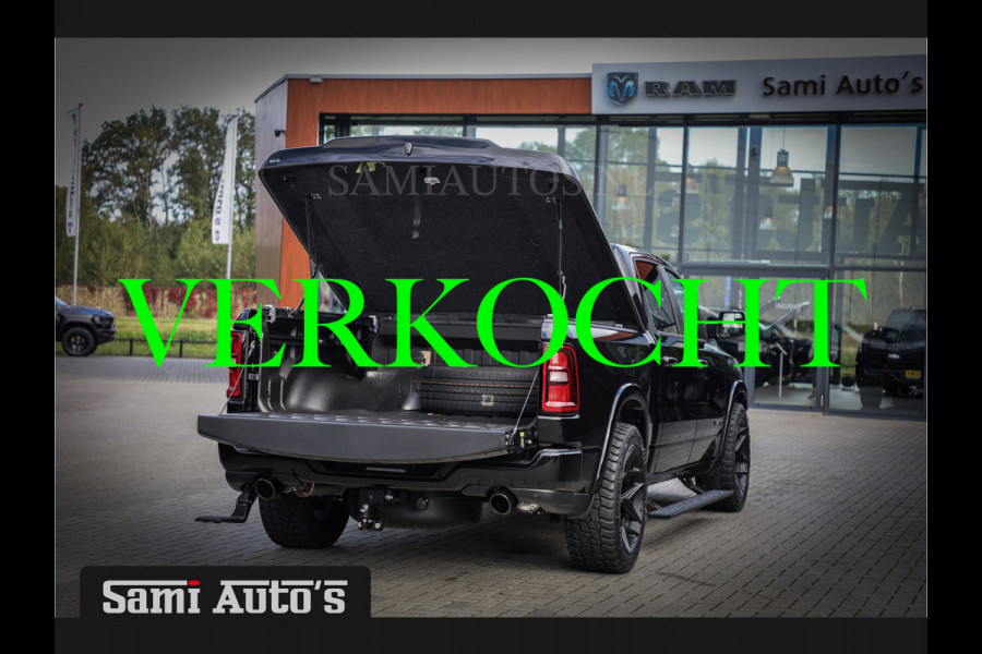 Dodge Ram NIGHT PREMIUM 2025 | BOM VOL + 14.4 INCH SCHERM | LUCHTVERING | HUD | HURRICAN 420PK 636 Nm | PRIJS MET LPG EN COVER EN GARANTIE DUBBELE CABINE | PICK UP | 5 PERSOONS | DC | GRIJSKENTEKEN | VOORRAAD NR 2214 - 4963