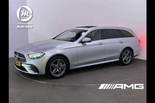 Mercedes-Benz E-Klasse Estate 300 e AMG Line Plug in Hybrid PHEV | Schuifdak | Lederen Sportstoelen | Trekhaak af Fabriek | Adaptive Cruise | Apple Carplay | Widescreen Navi | Sfeerverlichting | Camera |