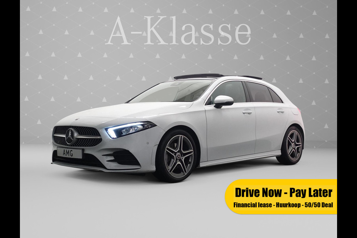 Mercedes-Benz A-Klasse 250 AMG Night Ed 250pk Aut- Panodak I Mbux I Sfeerverlichting I Leder  Xenon I Led