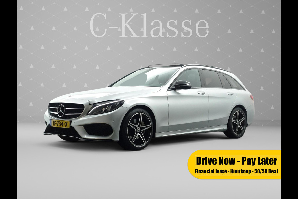 Mercedes-Benz C-Klasse Estate 180 AMG Night Edition Aut- Panodak I Xenon Led I Sfeerverlichting I Burmester I Stoelverwarming I Keyless