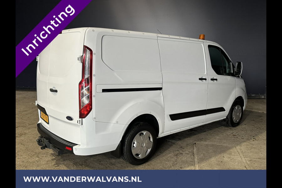 Ford Transit Custom 2.0 TDCI **BPM VRIJ voor de Ondernemer** L1H1 inrichting Euro6 Airco | Camera | LED | Apple Carplay | 2500kg Trekhaak Android Auto, Cruisecontrol, Parkeersensoren, Bijrijdersbank