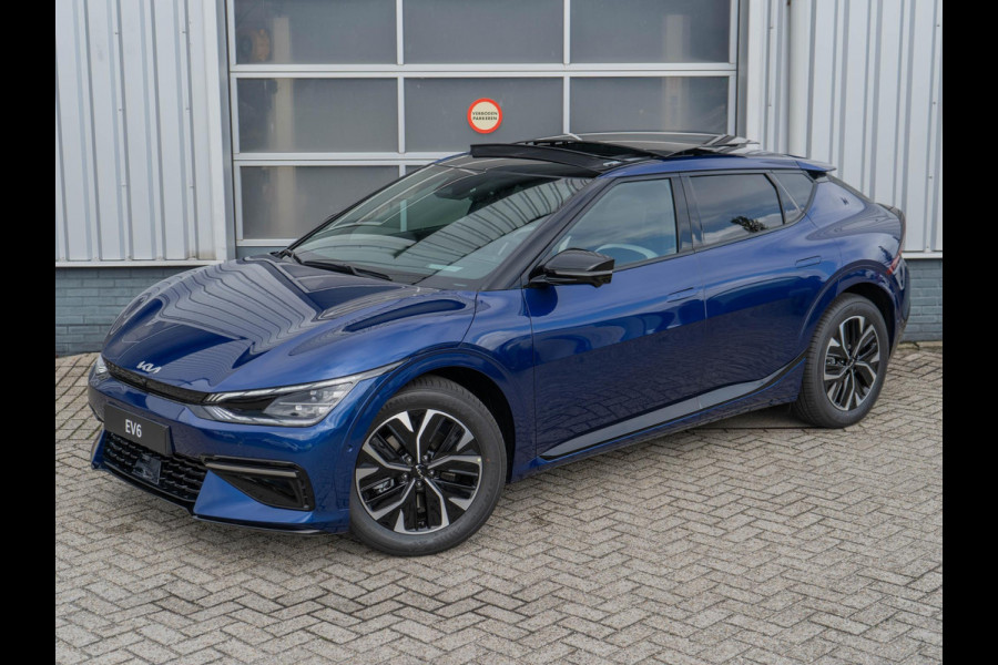 Kia Ev6 GT-Line 77.4 kWh Uit Voorraad leverbaar | Navi | Adapt. Cruise | Schuif-/kanteldak | Stoel-/stuurverwarming | 360 camera