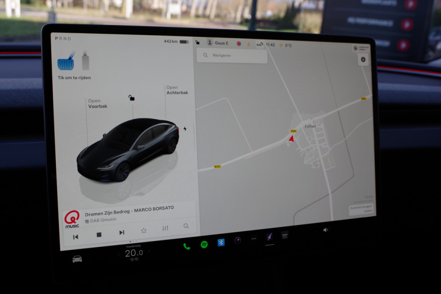 Tesla Model 3 Long Range RWD 78 kWh *PER-DIRECT LEVERBAAR*, Panoramadak, 4 x Stoelverwarming, Entertainment, 360 Camera