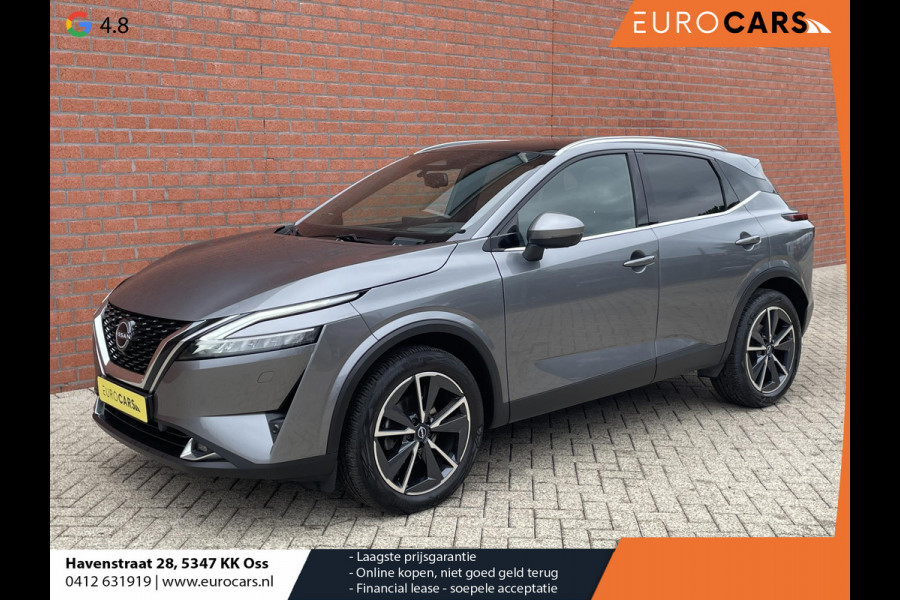 Nissan QASHQAI 1.3 MHEV DIG-T 158pk Xtronic Tekna+ | Navigatie | Apple Carplay/Android Auto | Parkeersensoren | 360 camera | Adaptive cruise control | Elektrisch panoramadak | Head-up Display | Blind Spot Assist | Elektrische achterklep | Elektrische bestuurderstoel | Stoel-en stuurverwarming | Ledverlichting | Climate Control