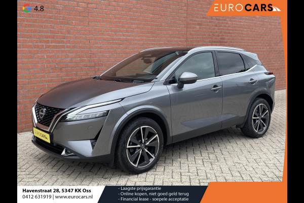 Nissan QASHQAI 1.3 MHEV DIG-T 158pk Xtronic Tekna+ | Navigatie | Apple Carplay/Android Auto | Parkeersensoren | 360 camera | Adaptive cruise control | Elektrisch panoramadak | Head-up Display | Blind Spot Assist | Elektrische achterklep | Elektrische bestuurderstoel | Stoel-en stuurverwarming | Ledverlichting | Climate Control