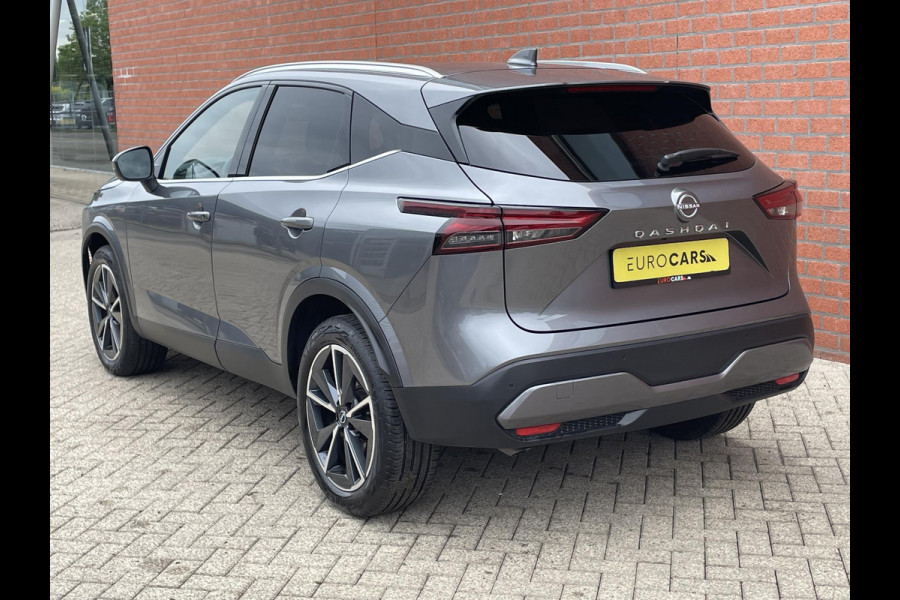 Nissan QASHQAI 1.3 MHEV DIG-T 158pk Xtronic Tekna+ | Navigatie | Apple Carplay/Android Auto | Parkeersensoren | 360 camera | Adaptive cruise control | Elektrisch panoramadak | Head-up Display | Blind Spot Assist | Elektrische achterklep | Elektrische bestuurderstoel | Stoel-en stuurverwarming | Ledverlichting | Climate Control