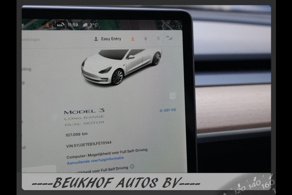 Tesla Model 3 Long Range AWD 75 kWh Full Fsd Leer Navi Cam