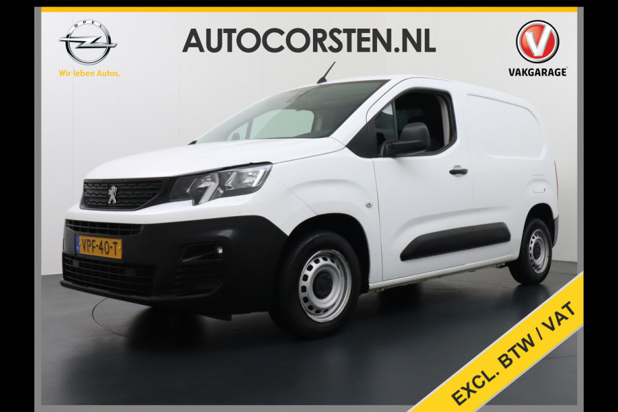 Peugeot Partner HDI 102pk Android Auto Apple Carplay Navi Airco Cruise Control Pdc DAB Bluetooth Carkit 1.5 BlueHDI Premium Schuifdeur Achterdeuren met ruit Connected Electr.ramen en Spiegels CV-Afstandbediend 1500kg trekvermogen!