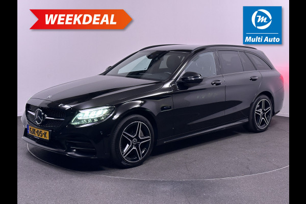 Mercedes-Benz C-Klasse Estate 300 e AMG Night pakket Plug in Hybrid 320pk PHEV | Lederen Sportstoelen | Trekhaak af Fabriek | Widescreen Navi | Apple Carplay |