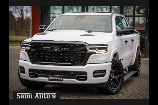 Dodge Ram 1500 LIMITED NIGHT H.O 540PK 706 Nm | XB9 | MASSAGE | BOM VOL | PWD IVORY | CREW CAB | DUBBELE CABINE | GRIJSKENTEKEN | DE MEEST LUXUEUZE en BEGEERDE Pick-up | VOORRAAD NR 2298 - 7479