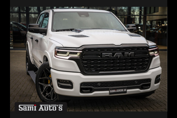 Dodge Ram 1500 LIMITED NIGHT H.O 540PK 706 Nm | XB9 | MASSAGE | BOM VOL | PWD IVORY | CREW CAB | DUBBELE CABINE | GRIJSKENTEKEN | DE MEEST LUXUEUZE en BEGEERDE Pick-up | VOORRAAD NR 2298 - 7479