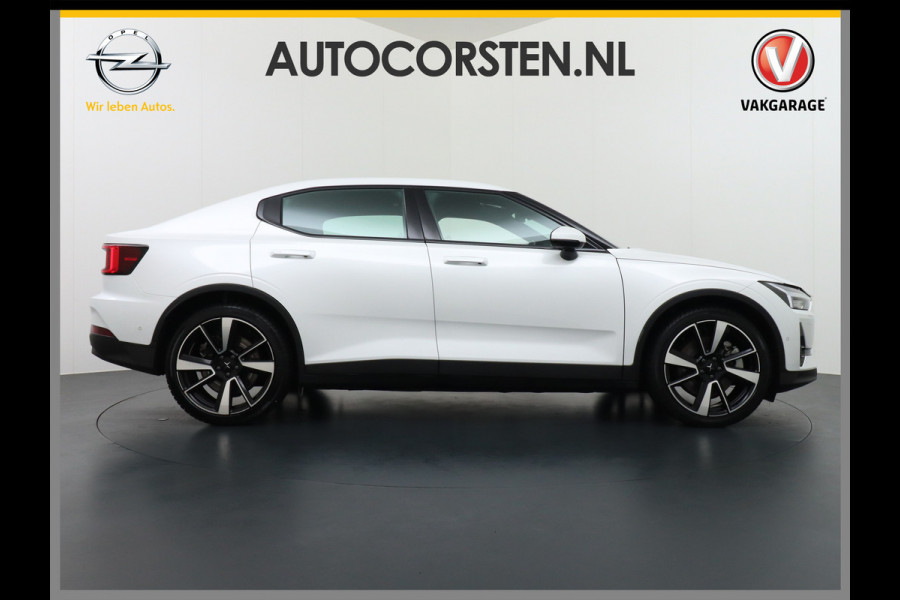 Polestar 2 AUT. 408pk Long Range Dual Motor 78kWh AutoPilot 20" Panoramadak Sleutel-loos(TelefoonSleutel) (voorverwarming)Electr.Stoelen+Ve Phone-Connect 1500kg-trekvermogen 660Nm! OnePedal drive Winterpakket Licht+Zichtpakket 61.000 nieuw!! EBD RemAssist Virtual-Cockpit digiDash Uitparkeer waarschuwing Botswaarsc.syst. Autonoom-Rem Noodrem ESP TCS Hill-Assist Lane Assist Pre-Crash-Syst. Emergency-Call Keyless Ecc tot 150kw snell