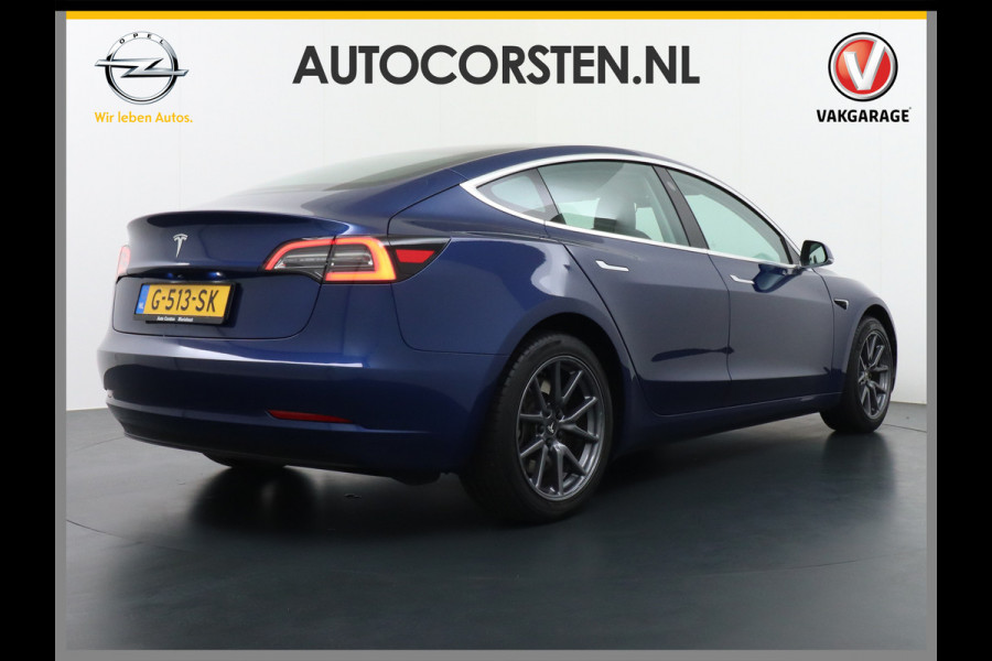 Tesla Model 3 SR+60kWh 326PK AutoPilot FSD-v.b Premium-Luidsprekers Leer PanoDak Adaptive cruise 18" Camera's Elektr.-Stuur+Stoelen+Spiegels+G Ecc Navigatiesysteem full map LED-a+v Comfortstoel(en) ACC Dual-ECC DAB Voorverwarmen interieur via App Keyless via Telefoonsleutel One-Pedal-Drive Orig. nlse auto  1e eigenaar