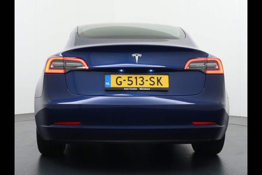 Tesla Model 3 SR+60kWh 326PK AutoPilot FSD-v.b Premium-Luidsprekers Leer PanoDak Adaptive cruise 18" Camera's Elektr.-Stuur+Stoelen+Spiegels+G Ecc Navigatiesysteem full map LED-a+v Comfortstoel(en) ACC Dual-ECC DAB Voorverwarmen interieur via App Keyless via Telefoonsleutel One-Pedal-Drive Orig. nlse auto  1e eigenaar