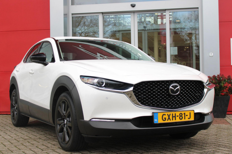 Mazda CX-30 2.0 e-SkyActiv-G M 150PK AUTOMAAT Hybrid HOMURA | HEAD UP DISPLAY | NAVIGATIE | ELEKTRISCHE ACHTERKLEP | DODEHOEK DETECTIE | APPLE CARPLAY/ANDROID AUTO | STOEL VERWARMING | ADAPTIVE CRUISE CONTROL | CLIMATE CONTROL | LICHTMETALEN VELGEN BLACK | GETINTE RUITEN |