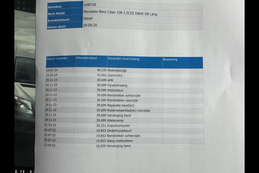 Mercedes-Benz Citan 108 CDI**BPM VRIJ**EURO6 Navigatiesysteem/achteruitrijcamera