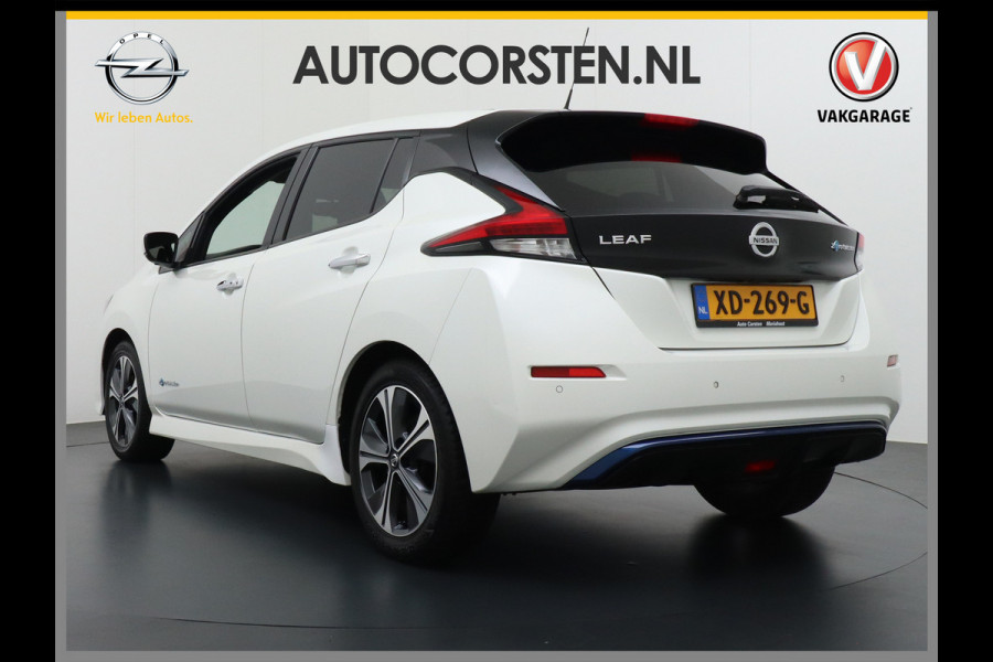 Nissan Leaf 40kWh Android Auto Apple Carplay 360° Camera Keyless Adapt.Cruise-Control PDC-a+v Navi Ecc Bluetooth DAB Led DAB Dodehoek detect Rijstrooksensor met correctie Stoelverwarming Regen-Licht Sensor LMV VerwarmdStuur+Achterbank Verkeersbord detectie N-Connecta 1e Eigenaar, 150PK, 320NM Trekkracht