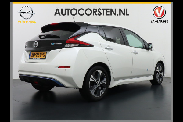 Nissan Leaf 40kWh Android Auto Apple Carplay 360° Camera Keyless Adapt.Cruise-Control PDC-a+v Navi Ecc Bluetooth DAB Led DAB Dodehoek detect Rijstrooksensor met correctie Stoelverwarming Regen-Licht Sensor LMV VerwarmdStuur+Achterbank Verkeersbord detectie N-Connecta 1e Eigenaar, 150PK, 320NM Trekkracht