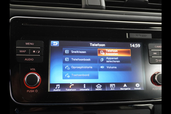 Nissan Leaf 40kWh Android Auto Apple Carplay 360° Camera Keyless Adapt.Cruise-Control PDC-a+v Navi Ecc Bluetooth DAB Led DAB Dodehoek detect Rijstrooksensor met correctie Stoelverwarming Regen-Licht Sensor LMV VerwarmdStuur+Achterbank Verkeersbord detectie N-Connecta 1e Eigenaar, 150PK, 320NM Trekkracht