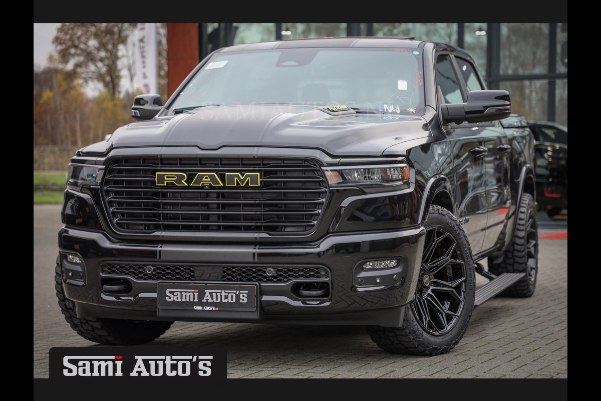 Dodge Ram PREMIUM | BOM VOL | HEAD UP + 14.4 INCH SCHERM | LUCHTVERING | 420PK 636 Nm | PRIJS MET LPG EN COVER EN GARANTIE | DUBBELE CABINE | PICK UP | 5 PERSOONS | DC | GRIJSKENTEKEN | VOORRAAD NR 2284 - 3855