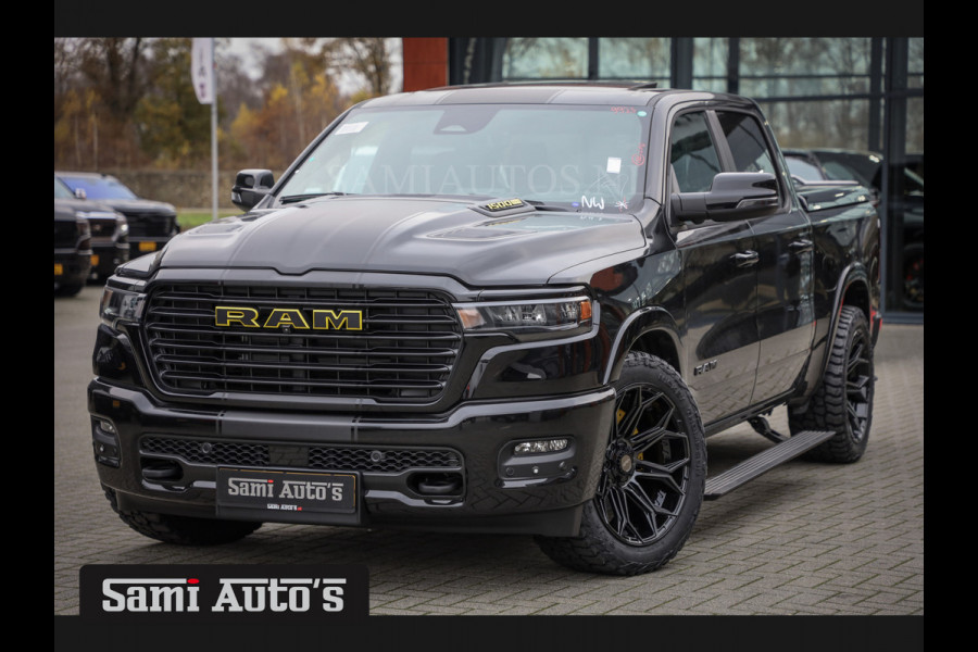 Dodge Ram PREMIUM | MAY 2025 BOM VOL | HEAD UP + 14.4 INCH SCHERM | LUCHTVERING | 420PK 636 Nm | PRIJS MET LPG EN COVER EN GARANTIE | DUBBELE CABINE | PICK UP | 5 PERSOONS | DC | GRIJSKENTEKEN | VOORRAAD NR 2288 - 4952