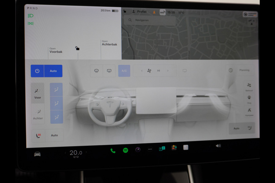 Tesla Model 3 Long Range 2020 75kWh 463PK Full Self Driving Computer Telefoon-Sleutel Premium Audio 4wd  18" Lmv AutoPilot Panoramadak Camera' Stoel en achterbank verwarming Keyless Electr.Stoelen+Memory+Easy-Entry WiFi Origineel Nederlandse auto Grootste accu, Tot 16,5kwh thuis laden.