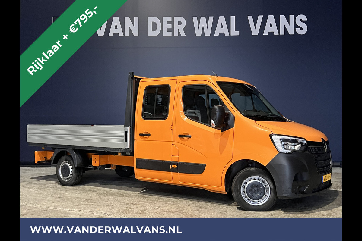 Renault Master 2.3 dCi 135pk *RIJKLAAR* Pick up Open laadbak Dubbele cabine Euro6 Airco | 7-Zits | 2500kg Trekhaak Bluetooth-telefoonvoorbereiding