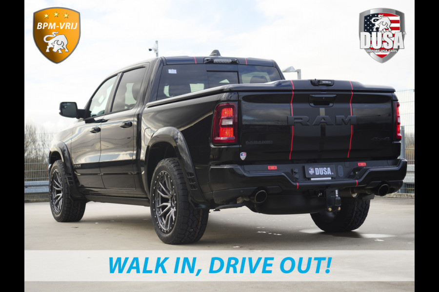 Dodge Ram | 1500 | Laramie | Premium Night | 3.0L I6 Hurricane | 4X4 | BPM-VRIJ INCL BPM-VOORDEEL | Niveau regeling | LPG | Passenger Display | Getoonde accessoires zijn verkrijgbaar tegen meerprijs