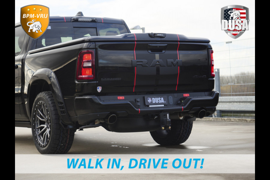 Dodge Ram | 1500 | Laramie | Premium Night | 3.0L I6 Hurricane | 4X4 | BPM-VRIJ INCL BPM-VOORDEEL | Niveau regeling | LPG | Passenger Display | Getoonde accessoires zijn verkrijgbaar tegen meerprijs