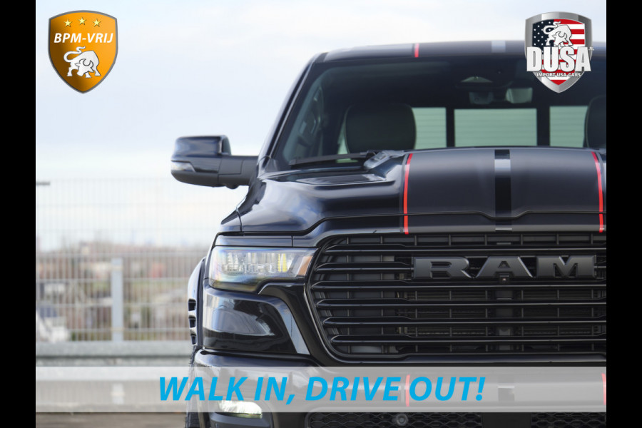 Dodge Ram | 1500 | Laramie | Premium Night | 3.0L I6 Hurricane | 4X4 | BPM-VRIJ INCL BPM-VOORDEEL | Niveau regeling | LPG | Passenger Display | Getoonde accessoires zijn verkrijgbaar tegen meerprijs