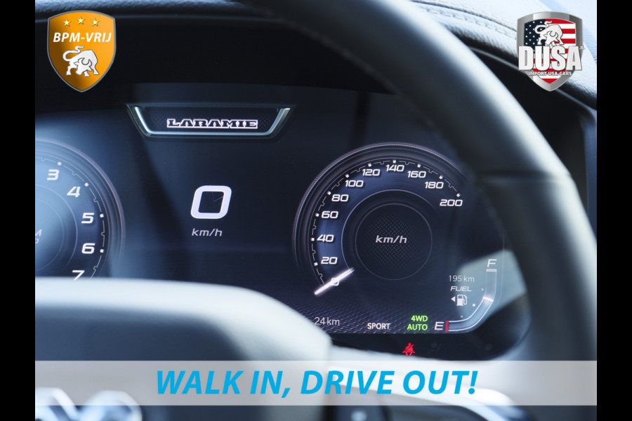 Dodge Ram | 1500 | Laramie | Premium Night | 3.0L I6 Hurricane | 4X4 | BPM-VRIJ INCL BPM-VOORDEEL | Niveau regeling | LPG | Passenger Display | Getoonde accessoires zijn verkrijgbaar tegen meerprijs