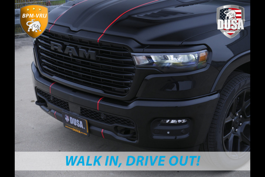 Dodge Ram 1500 | Laramie | Premium Night | 3.0L I6 Hurricane | Crew Cab | 4X4 | INCL BPM-VOORDEEL | Niveau regeling | LPG | Passenger Display | Getoonde accessoires zijn verkrijgbaar tegen meerprijs