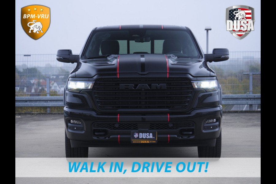Dodge Ram 1500 | Laramie | Premium Night | 3.0L I6 Hurricane | Crew Cab | 4X4 | INCL BPM-VOORDEEL | Niveau regeling | LPG | Passenger Display | Getoonde accessoires zijn verkrijgbaar tegen meerprijs