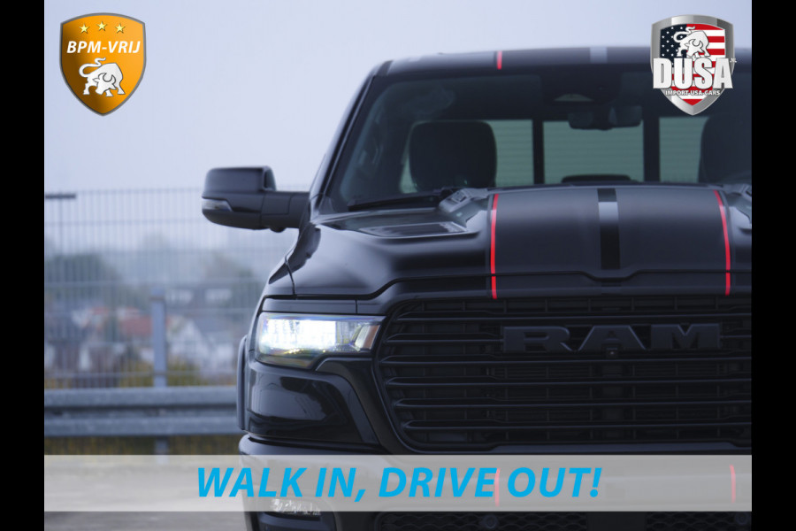 Dodge Ram 1500 | Laramie | Premium Night | 3.0L I6 Hurricane | Crew Cab | 4X4 | INCL BPM-VOORDEEL | Niveau regeling | LPG | Passenger Display | Getoonde accessoires zijn verkrijgbaar tegen meerprijs