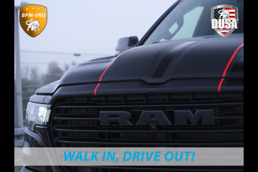 Dodge Ram 1500 | Laramie | Premium Night | 3.0L I6 Hurricane | Crew Cab | 4X4 | INCL BPM-VOORDEEL | Niveau regeling | LPG | Passenger Display | Getoonde accessoires zijn verkrijgbaar tegen meerprijs