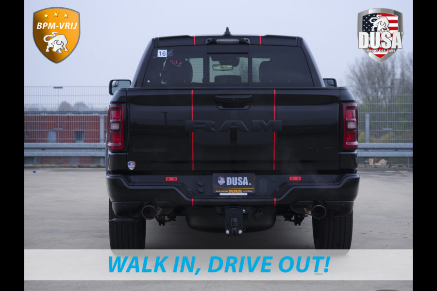 Dodge Ram 1500 | Laramie | Premium Night | 3.0L I6 Hurricane | Crew Cab | 4X4 | INCL BPM-VOORDEEL | Niveau regeling | LPG | Passenger Display | Getoonde accessoires zijn verkrijgbaar tegen meerprijs