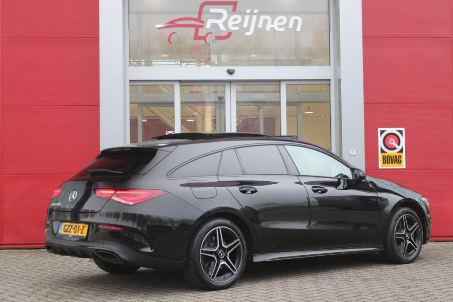 Mercedes-Benz CLA-Klasse Shooting Brake 250 e 218PK EDITION AMG | SFEER VERLICHTING | PANORAMISCH SCHUIF/KANTEL DAK | VERKEERSLICHTEN WEERGAVE | APPLE CARPLAY/ANDROID AUTO | NAVIGATIE | LED HIGH PERFORMANCE KOPLAMPEN | STOEL VERWARMING | CLIMATE CONTROL | NIGHT PAKKET | ACHTERUITRIJ CAMERA | DODEHOEK DETECTIE |