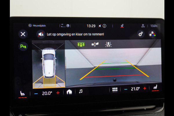 Škoda ENYAQ iV 80 Apple Carplay Android Auto Navi Pano-dak HUD Trekhaak Ecc Elec.Stoel met memory Adaptieve Cruise Control Camera Keyless Led P Stoelverwarming Bluetooth Dodehoek detector Draadloze tel.lader Lmv 20" Rijstrooksensor Regen-Lichtsensor 1e Eigenaar