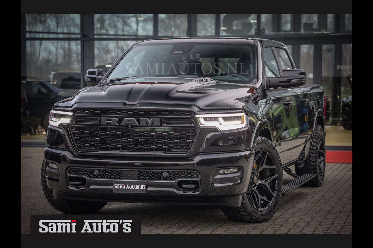 Dodge Ram 1500 LIMITED NIGHT H.O 540PK 706 Nm 2025 | XB9 | MASSAGE | BOM VOL | CREW CAB | DUBBELE CABINE | GRIJSKENTEKEN | 5 PERSOONS | DE MEEST LUXUEUZE en BEGEERDE Pick-up VOORRAAD NR 2348 - 5158