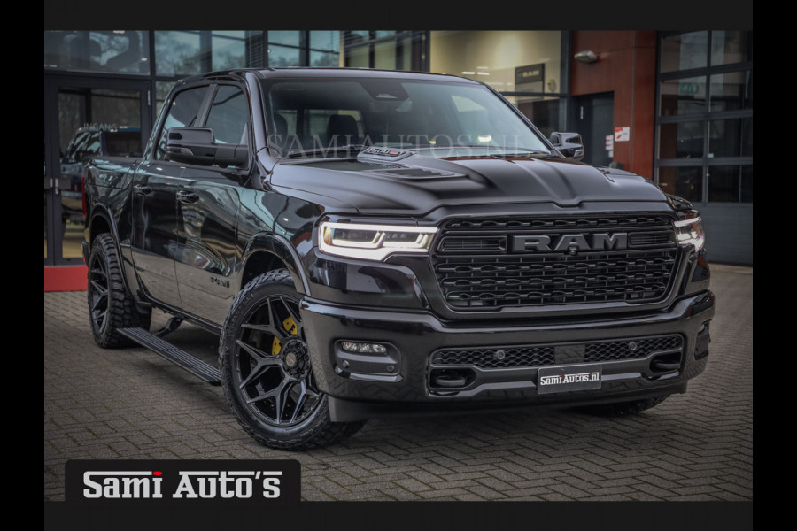 Dodge Ram 1500 LIMITED NIGHT H.O 540PK 706 Nm 2025 | XB9 | MASSAGE | BOM VOL | CREW CAB | DUBBELE CABINE | GRIJSKENTEKEN | 5 PERSOONS | DE MEEST LUXUEUZE en BEGEERDE Pick-up VOORRAAD NR 2348 - 5158