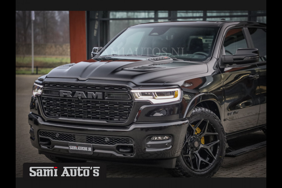 Dodge Ram 1500 LIMITED NIGHT H.O 540PK 706 Nm 2025 | XB9 | MASSAGE | BOM VOL | CREW CAB | DUBBELE CABINE | GRIJSKENTEKEN | 5 PERSOONS | DE MEEST LUXUEUZE en BEGEERDE Pick-up VOORRAAD NR 2348 - 5158