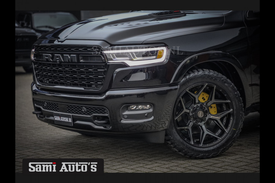 Dodge Ram 1500 LIMITED NIGHT H.O 540PK 706 Nm 2025 | XB9 | MASSAGE | BOM VOL | CREW CAB | DUBBELE CABINE | GRIJSKENTEKEN | 5 PERSOONS | DE MEEST LUXUEUZE en BEGEERDE Pick-up VOORRAAD NR 2348 - 5158