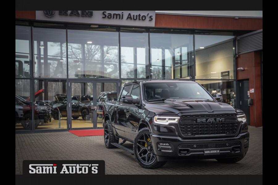 Dodge Ram 1500 LIMITED NIGHT H.O 540PK 706 Nm 2025 | XB9 | MASSAGE | BOM VOL | CREW CAB | DUBBELE CABINE | GRIJSKENTEKEN | 5 PERSOONS | DE MEEST LUXUEUZE en BEGEERDE Pick-up VOORRAAD NR 2348 - 5158