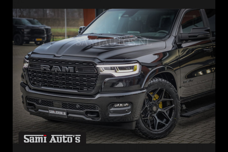 Dodge Ram 1500 LIMITED NIGHT H.O 540PK 706 Nm 2025 | XB9 | MASSAGE | BOM VOL | CREW CAB | DUBBELE CABINE | GRIJSKENTEKEN | 5 PERSOONS | DE MEEST LUXUEUZE en BEGEERDE Pick-up VOORRAAD NR 2348 - 5158