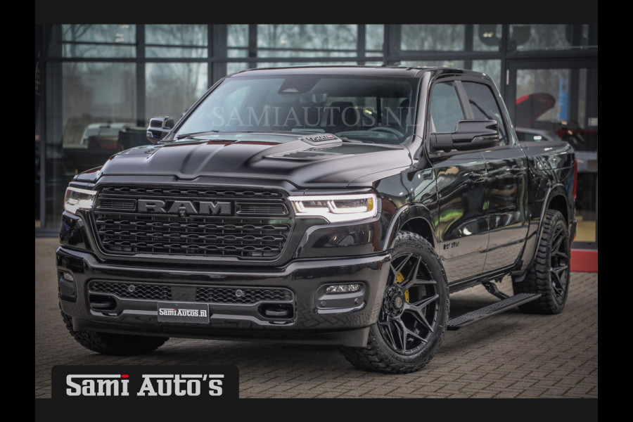 Dodge Ram 1500 LIMITED NIGHT H.O 540PK 706 Nm 2025 | XB9 | MASSAGE | BOM VOL | CREW CAB | DUBBELE CABINE | GRIJSKENTEKEN | 5 PERSOONS | DE MEEST LUXUEUZE en BEGEERDE Pick-up VOORRAAD NR 2348 - 5158