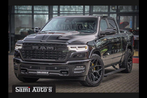 Dodge Ram 1500 LIMITED NIGHT H.O 540PK 706 Nm 2025 | XB9 | MASSAGE | BOM VOL | CREW CAB | DUBBELE CABINE | GRIJSKENTEKEN | 5 PERSOONS | DE MEEST LUXUEUZE en BEGEERDE Pick-up VOORRAAD NR 2348 - 5158