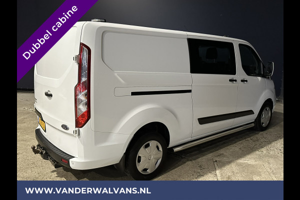 Ford Transit Custom 2.0 TDCI 130pk L2H1 Dubbele Cabine Euro6 Airco | 5-Zits | 2800kg Trekhaak | Camera Navigatie, LED, Sidebars, Stoelverwarming, Cruisecontrol, Parkeersensoren