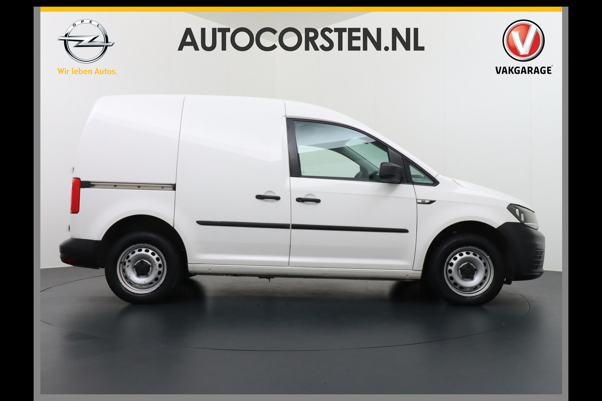 Volkswagen Caddy 2.0TDI EURO 6 Airco Schuifdeur-R Betonplex-Vloer Lat om Lat betimmering Multimedia systeem ESP ASR Elek.ramen Buitenspiegels ele Vervolgbotsing preventie Bluetooth  Brake Assist System Achterruit+Wissers+verwarmd Tussenwand m rooster Achterruitenwisser